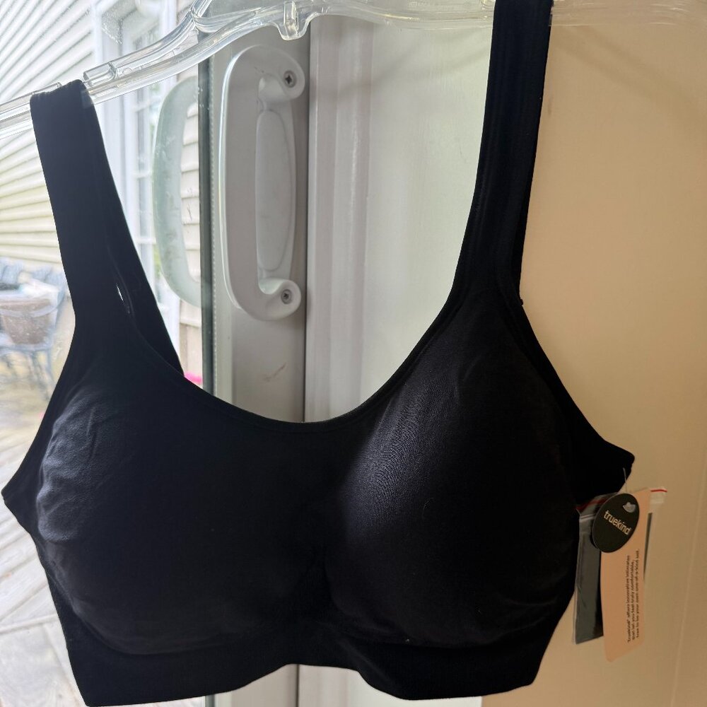 Womens NEW TAGS TRUEKIND Shaper BRA 2XL Wirefree Comfort BLACK
